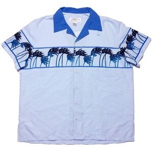 DISNEY WORLD Typhoon Lagoon Cast Member Uniform Shirt Blue Palms Men's XXL 2XL